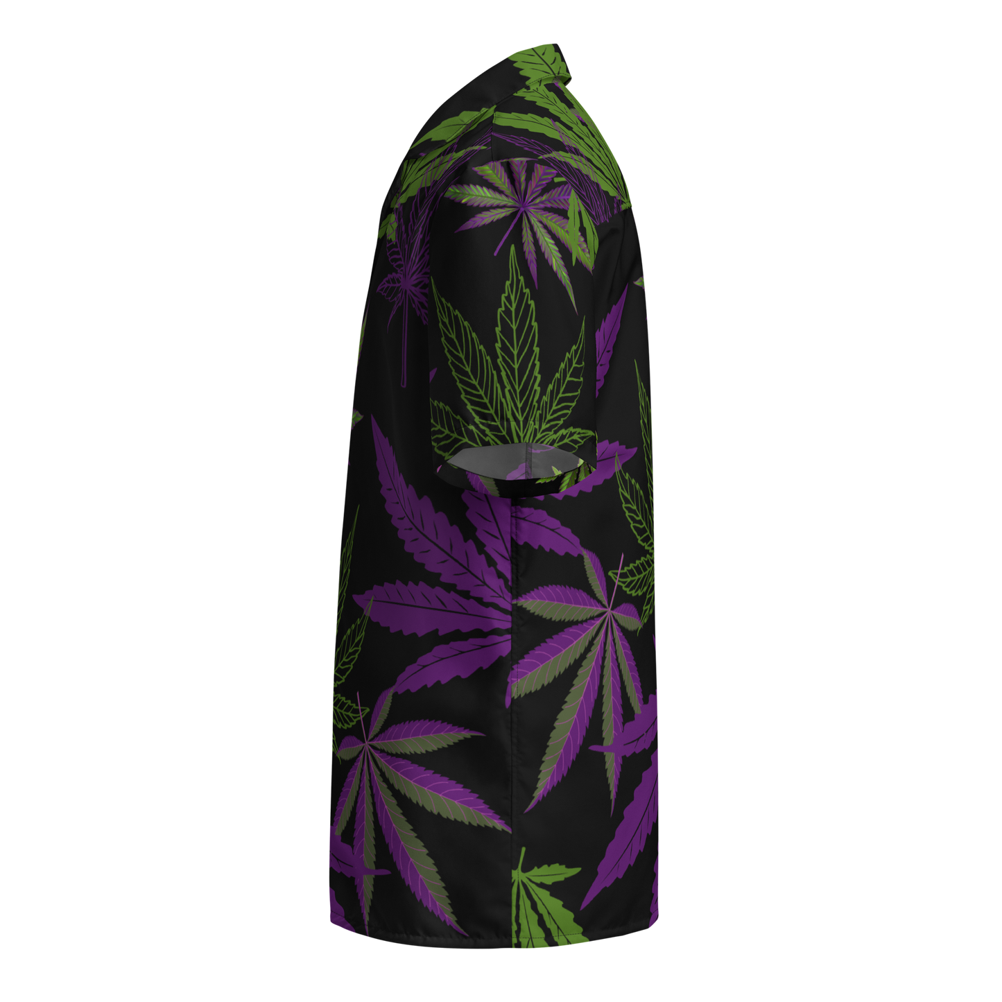 "Tropical Kush" Hawaiian-Style Cannabis Leaf Button-Down Shirt