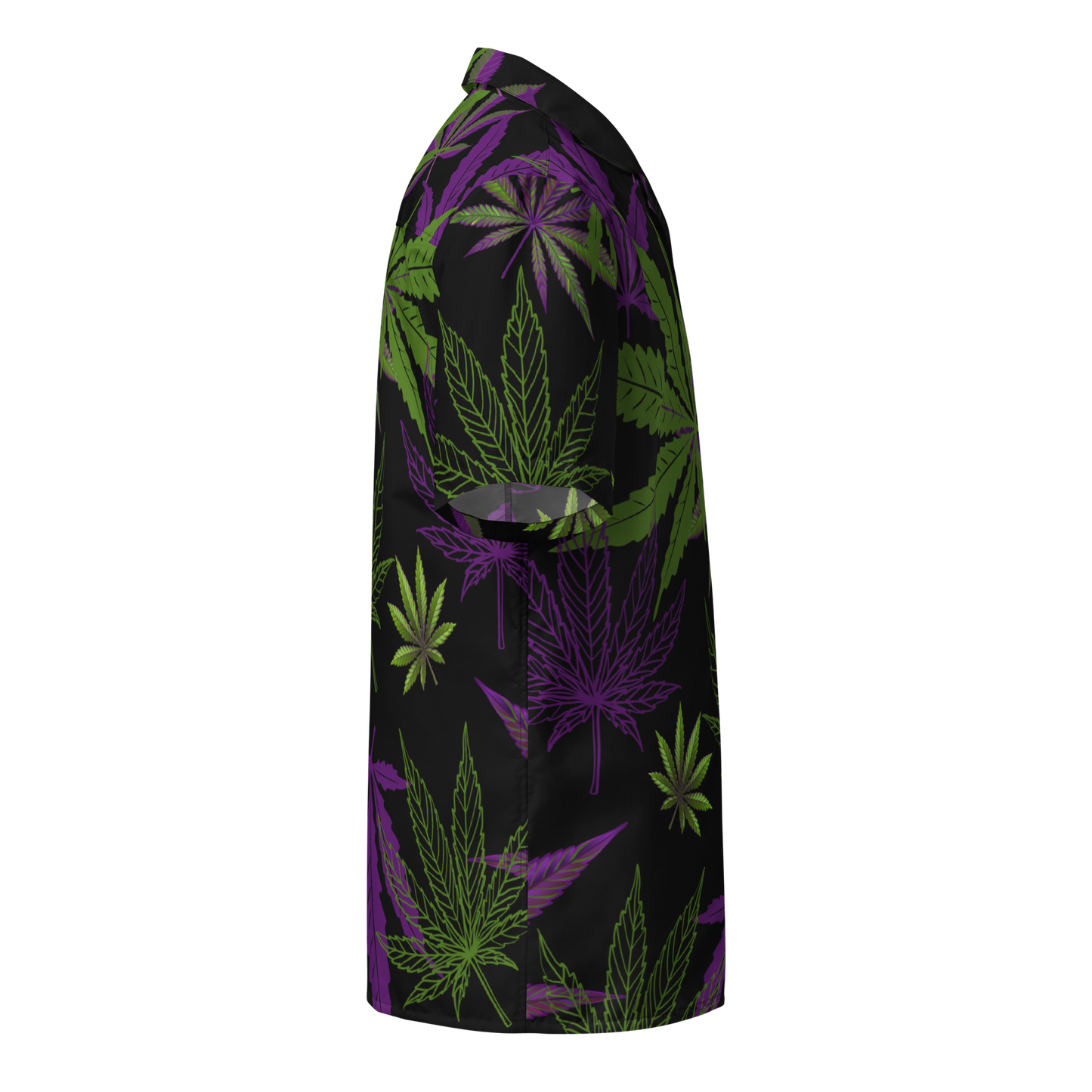"Tropical Kush" Hawaiian-Style Cannabis Leaf Button-Down Shirt